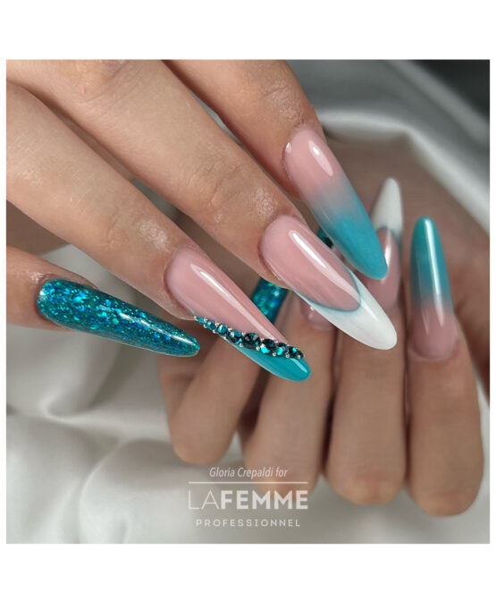 babyboomer turchese con glitter