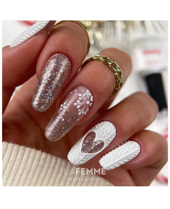 Semipermanente Unghie Rose Gold Glitter La Femme H220