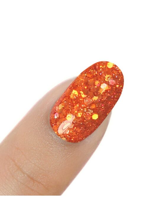 unghia glitter arancio