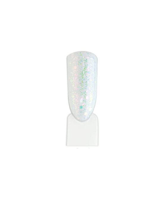 Glitter Iridescenti Nail Art bianco riflesso rosa su tip