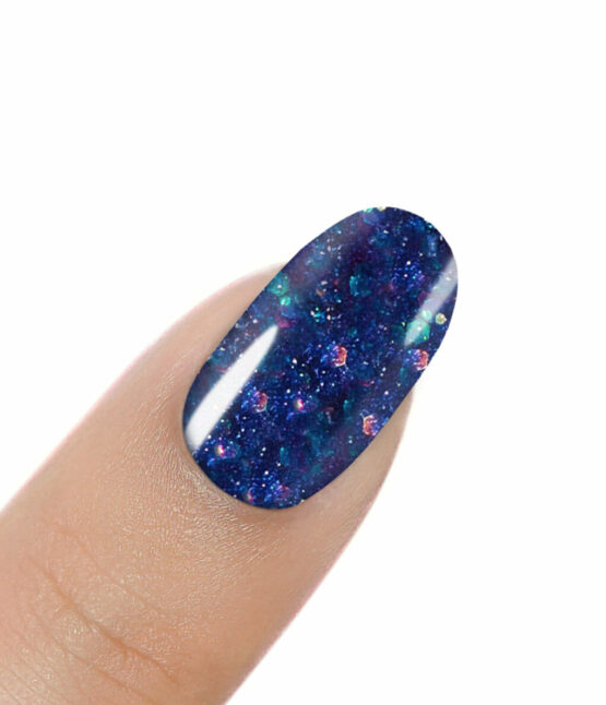 unghie nail art colore blu glitter h266