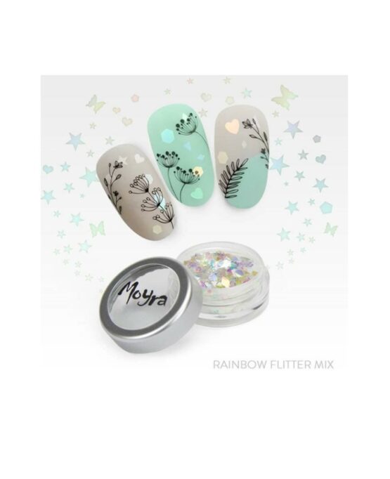 Idee Decorazione Unghie - Rainbow Flitter Mix Moyra Aleas Cosmetics
