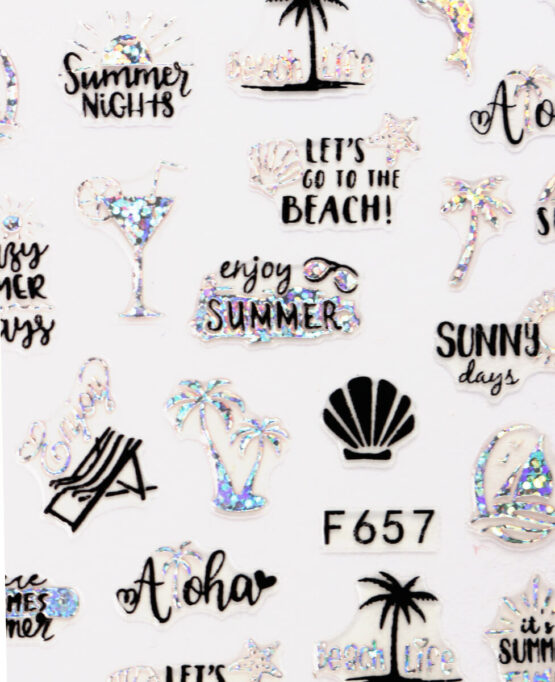 Idee Unghie Nail art Sticker spiaggia palma beach Tropical addicted