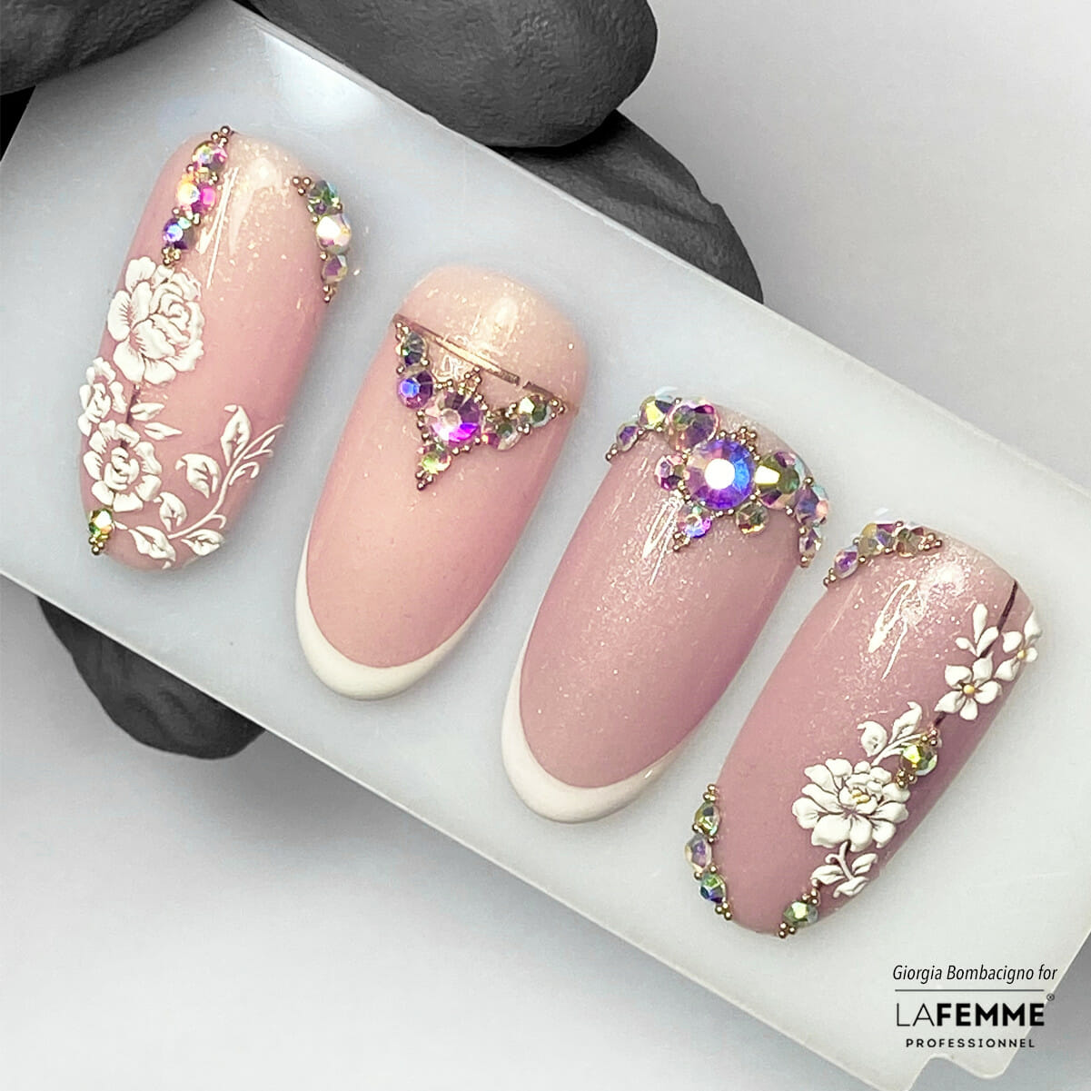Nailart R004 R005 gioiello e fiore 3d