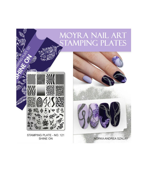 Piastra Stamping Moyra® 121 Idee Design Fiori Geometrico Unghie Nail Art