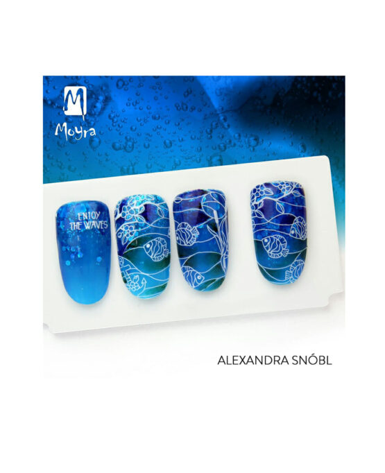 Piastra Stamping Moyra Stained Glass Pesci Nail Art Estiva Idee ed Glass 2 - Nail Art 1