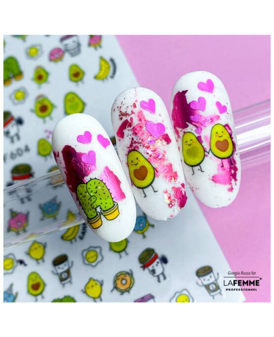 sticker per nailart avocado e cactus