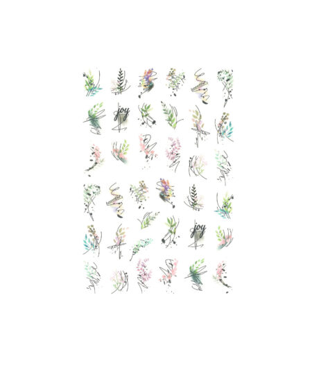 Sticker unghie con Fiori e Foglie