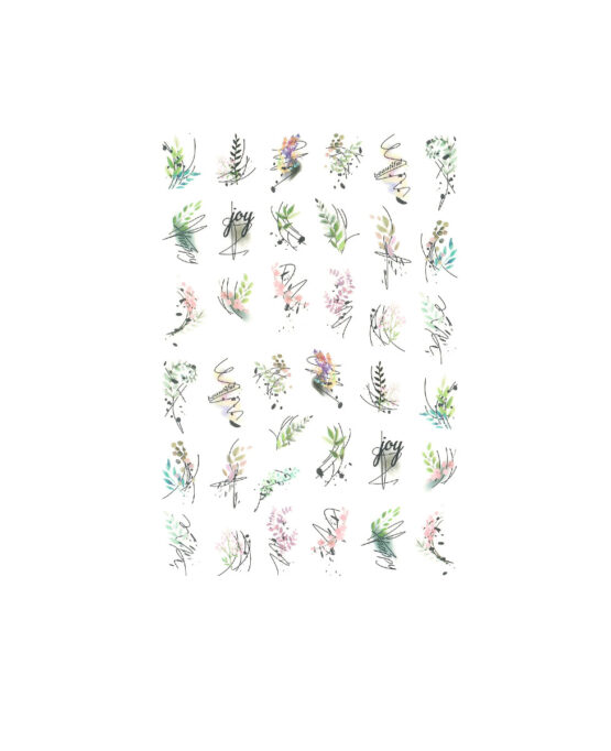 Sticker unghie con Fiori e Foglie