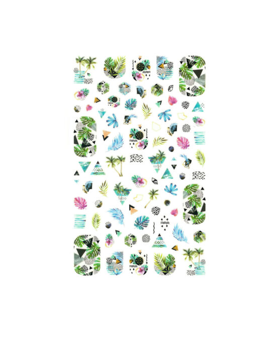 sticker per unghie con palme e fiori