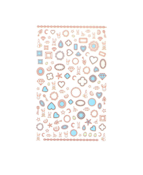 Sticker per unghie con diamanti conigli pasqua