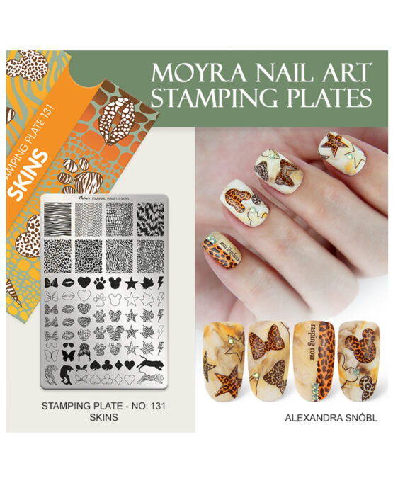 Piastra Stamping Moyra® 131 - Skins - idee manicure animalier nailart unghie