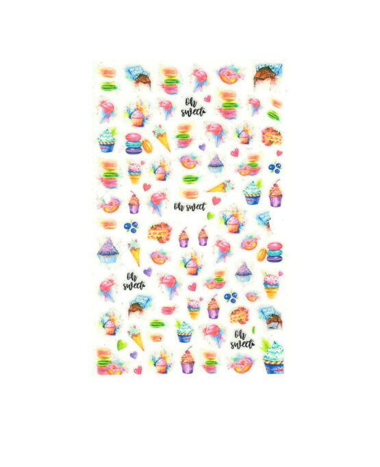 Sticker per unghie -sweet life - nailart autunno dolci pasticcini cupcake manicure fall 2023