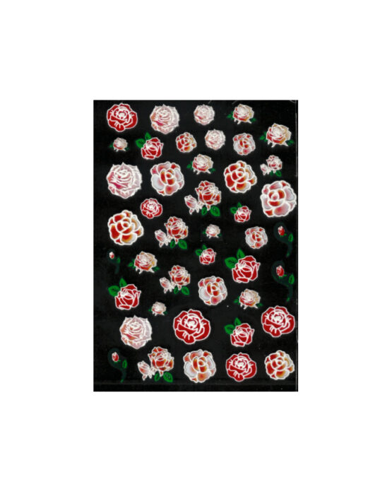 sticker unghie rose rosse