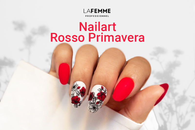 Tutorial Nail Art: Unghie Rosse estive con decorazioni Floreali Stamping