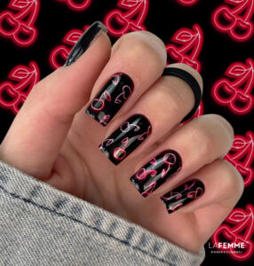 Unghie Neon - Nail Art Ciliegia