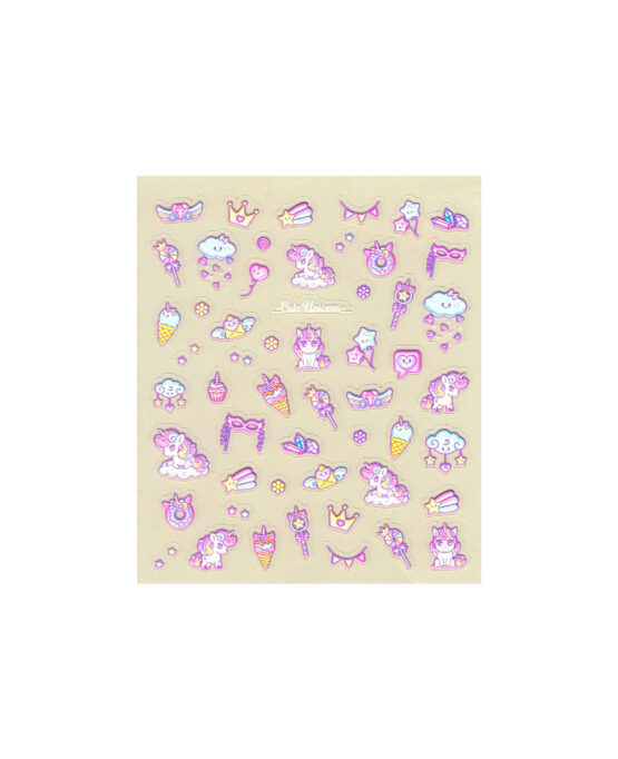 sticker per unghie con unicorni e arcobaleni(2)