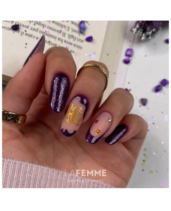SEMIPERMANENTE VIOLA SCURO CON GLITTER