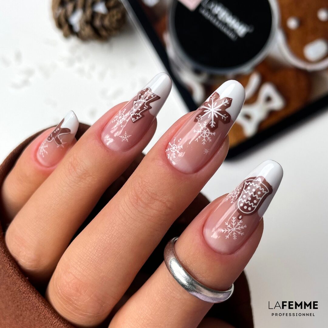 Nail art natale gingerbread stamping moyra