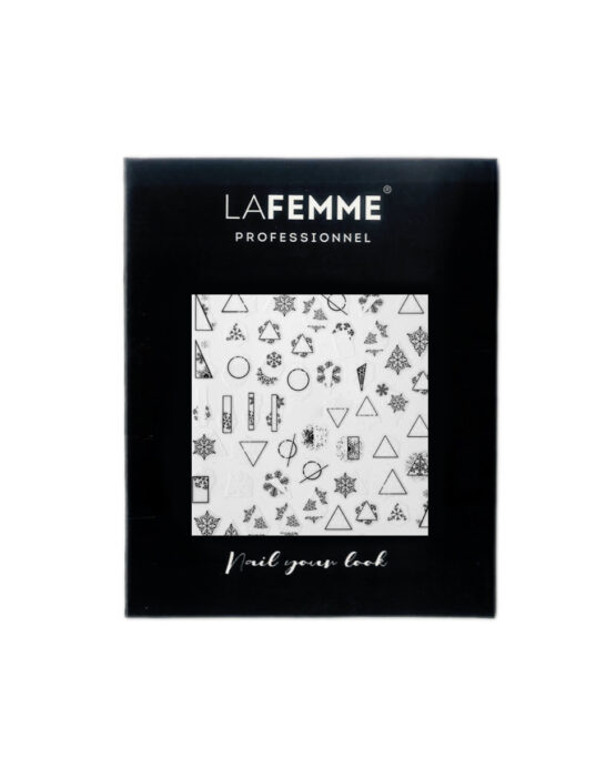 Adesivi per Nail Art tema inverno con fiocchi di neve e figure geometriche