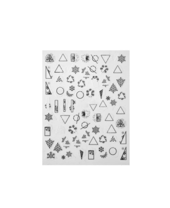 Adesivi per Nail Art tema inverno con fiocchi di neve e figure geometriche
