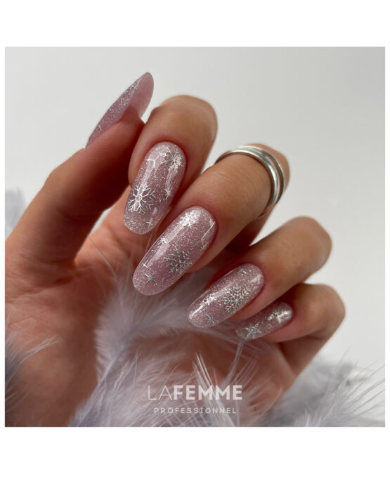 STICKER INVERNO CON FIOCCHI DI NEVE ARGENTO