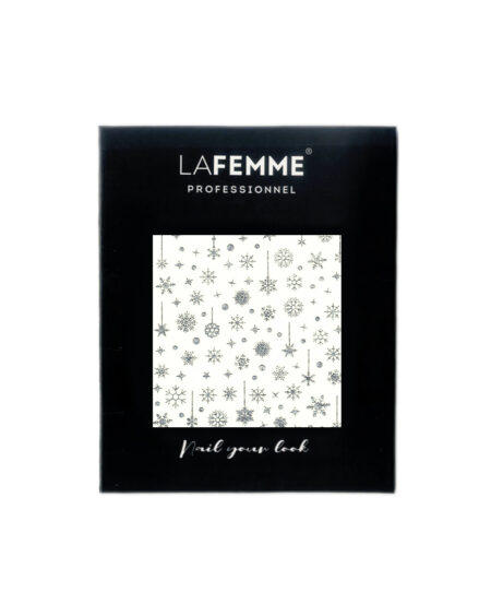 STICKERS UNGHIE CON FIOCCHI DI NEVE E DECORI ARGENTO