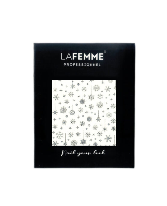 STICKERS UNGHIE CON FIOCCHI DI NEVE E DECORI ARGENTO