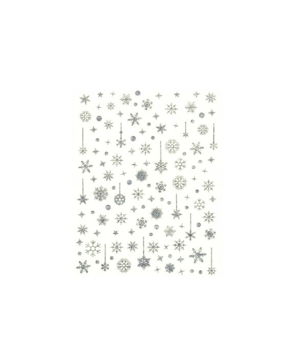 STICKERS UNGHIE CON FIOCCHI DI NEVE E DECORI ARGENTO