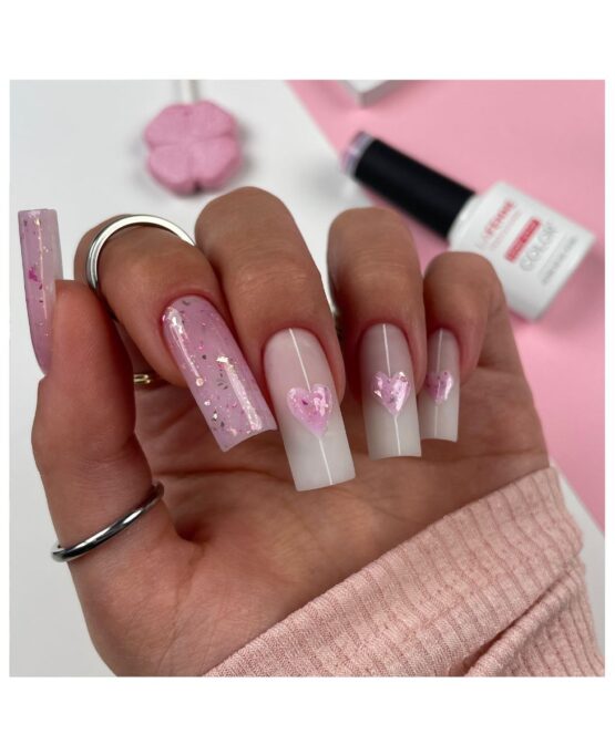 Nail Art San Valentino Cuori Rosa Z036