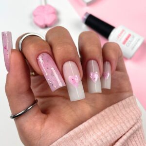 Unghie Rosa Cuori San Valentino